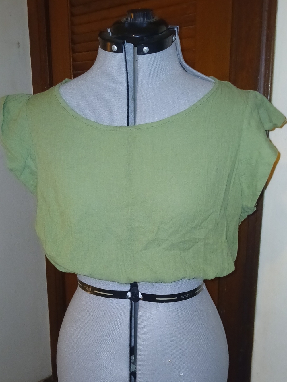 Light Green Women's Organic Cotton Crop Top - Simple Scoop Neck